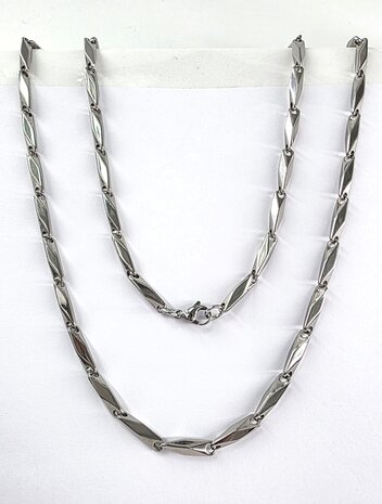Edelstahl Poliert schakel kette, 60 cm.