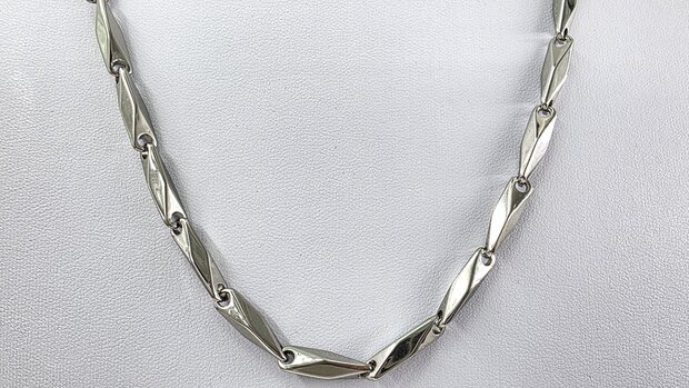 Edelstahl Poliert schakel kette, 60 cm.