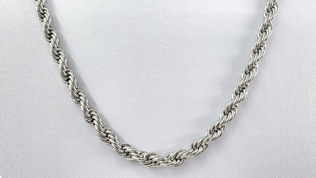 Halsketting Heren rvs Rope/gevlochten/Gedraaide motief L 60cm * Br 5mm 
