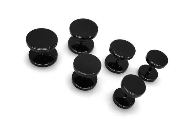 Zwarte Studs-oorbellen-&Oslash; 10 -12 mm cool-gitzwarte coating -cool-als fake plugs.