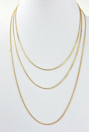 Halskette aus Edelstahl mit Schlangenmotiv, goldfarben, L&auml;nge 45 cm, Breite 0,9 mm