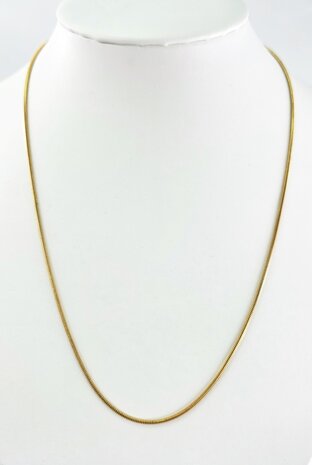 Halskette aus Edelstahl mit Schlangenmotiv, goldfarben, L45 cm, Br 1,2 mm