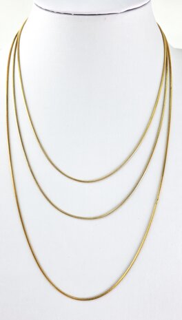 Halskette aus Edelstahl mit Schlangenmotiv, goldfarben, L45 cm, Br 1,2 mm