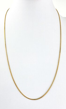 Halskette aus Edelstahl mit Schlangenmotiv, goldfarben, L60 cm, Br 1,2 mm
