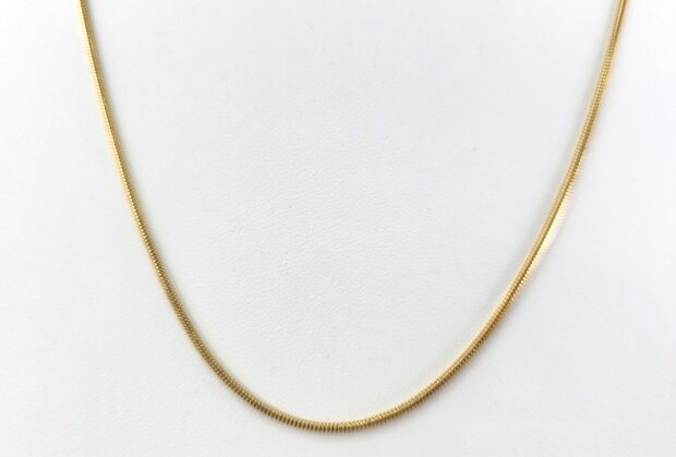 Halskette aus Edelstahl mit Schlangenmotiv, goldfarben, L60 cm, Br 1,2 mm