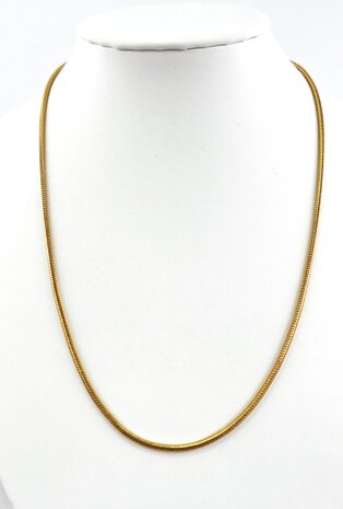 Halskette aus Edelstahl mit Schlangenmotiv, goldfarben, L&auml;nge 45 cm, Breite 2 mm