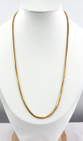Halskette aus Edelstahl mit Schlangenmotiv, goldfarben, L 45 cm, Br 2 mm