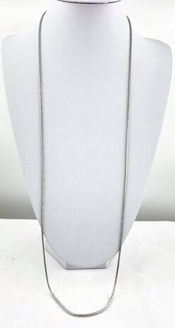 Halskette aus Edelstahl mit Schlangenmotiv, silberfarben, L 90 cm, Br 2 mm