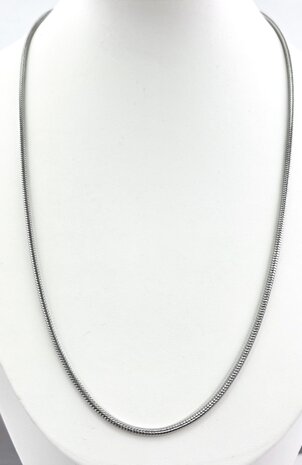 Schlangenhalskette aus Edelstahl, silberfarben, L&auml;nge 45 cm, Durchmesser 2 mm