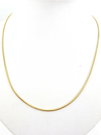 Schlangenhalskette aus Edelstahl, goldfarben, L&auml;nge 45 cm, Durchmesser 1,5 mm