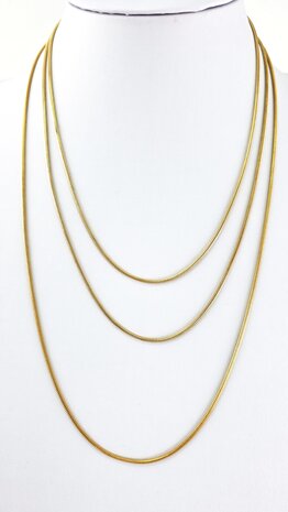 Schlangenhalskette aus Edelstahl, goldfarben, L&auml;nge 45 cm, Durchmesser 1,5 mm