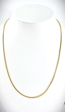 Schlangenhalskette aus Edelstahl, goldfarben, L&auml;nge 50 cm, D 1,5 mm