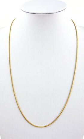 Schlangenhalskette aus Edelstahl, goldfarben, L&auml;nge 60 cm, D 1,5 mm