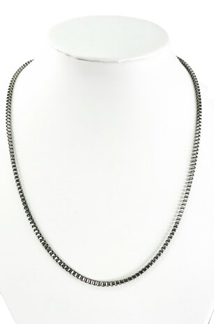 Venezianische Gliederkette aus Edelstahl, silberfarben, L 45 cm * B 2,5 mm