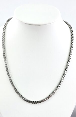 Venezianische Gliederkette aus Edelstahl, silberfarben, L 45 cm * B 3mm