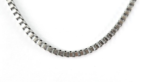 Venezianische Gliederkette aus Edelstahl, silberfarben, L 45 cm * B 3mm