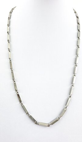 Lange rechteckige Gliederketten aus Edelstahl, L 60 cm
