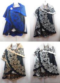 Kasjmier Omslagdoek rond, Roos, 2 kleurig