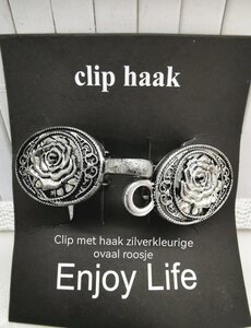 vest Clip haak, medaillon roos