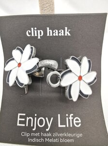 Vestsluiting - clip met haakje - Melati - de Indische Jasmijn.