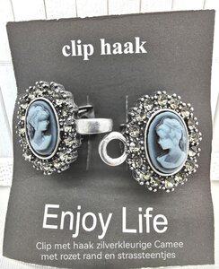 Vestsluiting - clip met haakje - Blauw - Camee