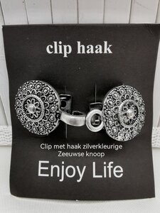 Vestsluiting clip met haakje, BALINESISCHE Mandala Bloem 