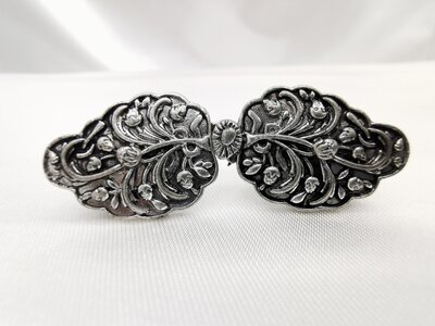 Vestsluiting clip met haakje Ovaal Vintage 