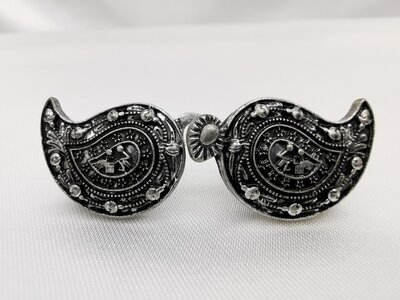 Vestsluiting clip met haakje vintage ovaal