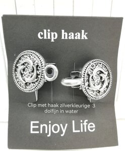 Vestsluiting-clip met haakje 3 dolfijn in water