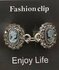 Clips, met  Blauw - Camee en strass en midden een ring in kleur zilver. _